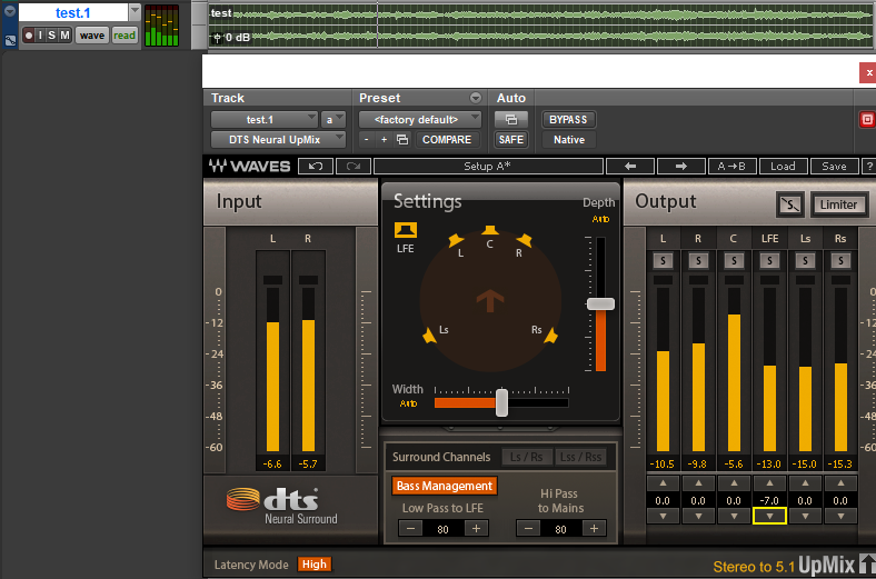 screenshot pro tools DTS neural upmix