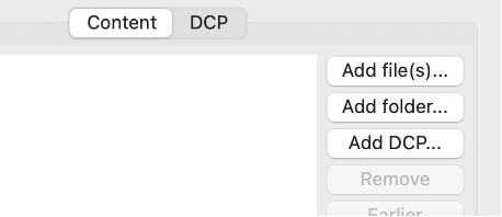 Content - add DCP