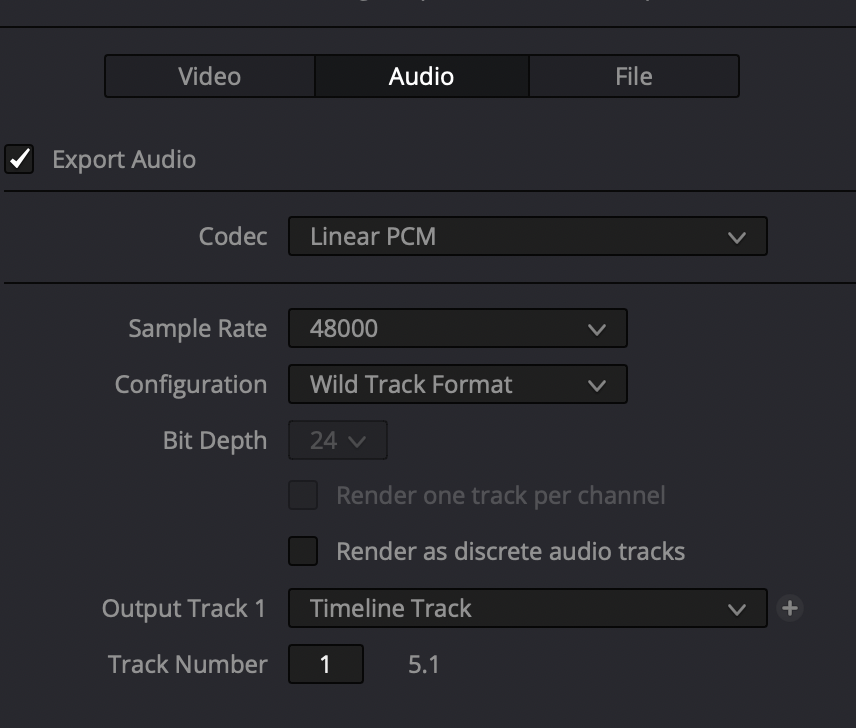 output Timeline tracks