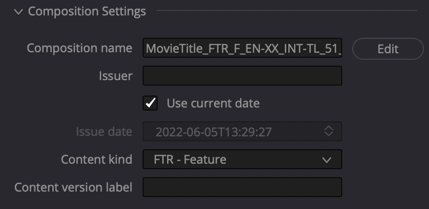 Screenshot Composition settings